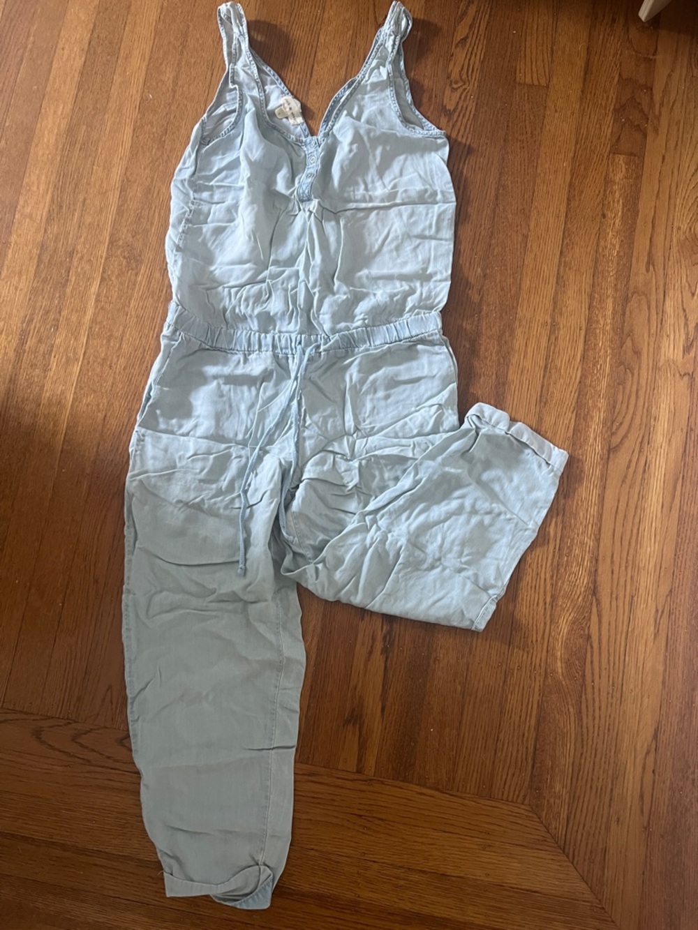 Denim wash drawstring jumper